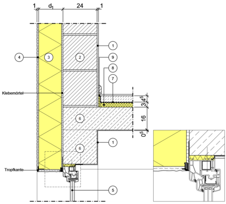 Detailseite Planungsatlas Hochbau Außenwand mit