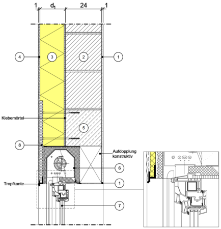 Detailseite Planungsatlas Hochbau Außenwand mit